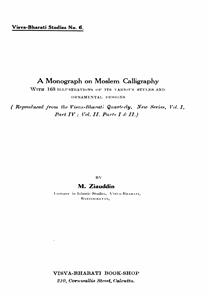 a monograph on muslim calligraphy