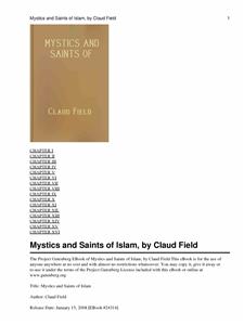 Mystics And Saints Of Islam